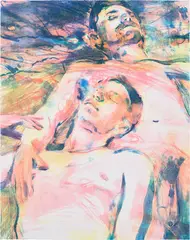 Brice and Robert by Doron Langberg, 2020, Lithograph in colours, on Somerset Velvet paper, the full sheet, sold Jun 2023