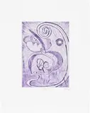 Shara Hughes, Night Opening, 2022, Etching in violet, on BFK Rives paper, with full margins