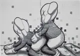 Kaws, Untitled, 2002, Screenprint in colours, on smooth wove paper, the full sheet, loose (as issued), contained in the original black card Artomatic box