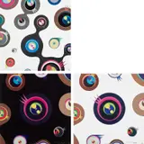 Jellyfish Eyes White 2; Jellyfish Eyes Black 1; and Jellyfish Eyes White 1 by Takashi Murakami, 2004; and 2006, Three offset lithographs, on smooth wove paper, the full sheets, sold Jun 2023