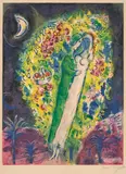 Marc Chagall, Couple dans les mimosas (Couple in the Mimosas), from Nice et la Côte d'Azur (Nice and the French Riviera), by Charles Sorlier, 1967, Lithograph in colours, on Arches paper, with full margins