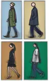 Julian Opie, Sian Walking; Jeremy Walking in Coat; Verity Walking; and Kris Walking (C. 147-150)