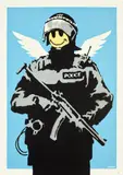 Flying Copper by Banksy, 2004, Screenprint in colours, on wove paper, the full sheet, sold Sep 2023