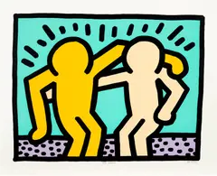 Best Buddies by Keith Haring, 1990, Screenprint in colours, on Coventry Rag paper, with full margins, sold Sep 2023
