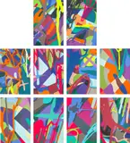 Kaws, TENSION, 2019, The complete set of 10 screenprints in colours, on Saunders Waterford paper, the full sheets loose (as issued), all contained in the original grey fabric-covered clamshell portfolio box with embossed title