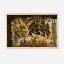 Ynez Johnston, Tribal Coast, 1963, etching in colors