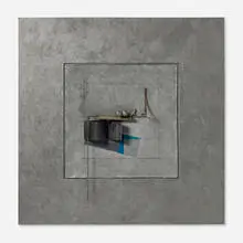Fletcher Benton, Steel Painting with Balls, 1999, acrylic, steel on panel