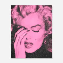 Russell Young, Marilyn Crying, 2013, acrylic and screenprint in colors on linen with diamond dust