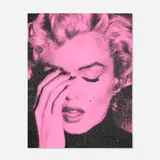 Russell Young, Marilyn Crying, 2013, acrylic and screenprint in colors on linen with diamond dust