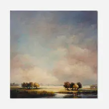 Things About Sky #17 by Victoria Adams, 1996, encaustic and oil on panel, sold Aug 2025
