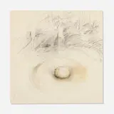 Andy Goldsworthy, Clay Rock: A Proposal for San Diego, 1996, graphite and watercolor on paper