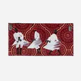 Gnawa (three dancers) by Aldo Mondino, oil and collage on linoleum, sold Aug 2025