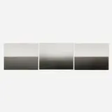 Hiroshi Sugimoto, Adriatic Sea, Gargano; Tyrrhenian Sea, Positano; Black Sea, Ozuluce (three works from the Time Exposed portfolio), offset lithograph on Mitsubishi Real Art Both Sides and mounted to Peach Kent