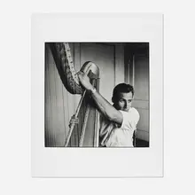 Kenneth Probst, Markus Klinko with His Harp, 1990, gelatin silver print