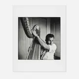 Kenneth Probst, Markus Klinko with His Harp, 1990, gelatin silver print