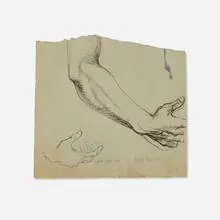 Bernard Perlin, Robert Drew's Arm, 1947, ink on paper