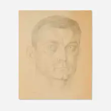 Bernard Perlin, Portrait of a Man, c. 1950, graphite on paper
