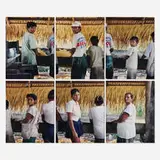 Sharon Lockhart, Manioc production: Elenilde Correa, Eliane Correa, Neide Correa, Mariana Correa, Denize Correa, and Maria Correa. Santa Rita Community, River Aripuana, Brazil, 1999, C-print in six parts