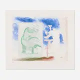David Hockney, A Picture of Ourselves (from The Blue Guitar portfolio), 1966-67, etching and aquatint in colors on Inveresk mould-made