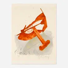 Picasso Cufflink by Claes Oldenburg, 1974, lithograph in colors on Arches Cover, sold Feb 2026