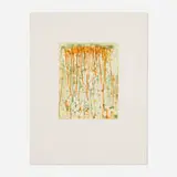 Pat Steir, Orange and Green, 1991, aquatint in colors with spit bite, soap ground, and sugar lift aquatint on Somerset