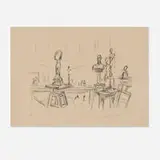 Alberto Giacometti, Studio avec sculptures (from Derrière le Miroir), 1961, lithograph on Arches