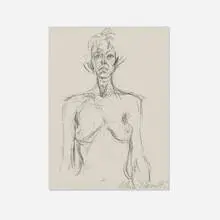 Bust of a nude by Alberto Giacometti, 1961, lithograph, sold Feb 2026