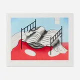 Louise Bourgeois, Le lit gros édredon (with lips), 1997, etching, aquatint, drypoint, engraving and roulette in colors on Arches
