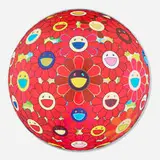 Red Flowerball (3D) by Takashi Murakami, 2013, offset lithograph in colors, sold Feb 2026