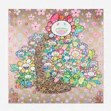 Homage to "Basket of Flowers" by Song Dynasty Artist Li Song by Takashi Murakami, 2024, offset lithograph in colors, sold Feb 2026