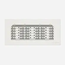 Apartment 4 by Julian Opie, 2021, woodcut on Somerset Velvet 300gsm, sold Feb 2026