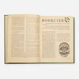 M. C. Escher, Boekcier publication with three M.C. Escher plates, 1946-1953, hardcover bound book; engraving