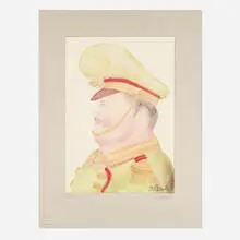To Amnesty International by Fernando Botero, 1976, offset lithograph in colors, sold Feb 2026