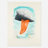 Claes Oldenburg, Tongue Cloud over London, with Thames Ball, 1976, etching and aquatint in colors on Hodgkinson handmade
