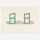 Claes Oldenburg, Proposal For A Civic Monument In The Form Of Two Windows, 1982, lithograph in colors on Arches Cover