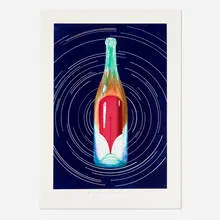 While the Earth Revolves at Night by James Rosenquist, 1982, aquatint in colors, sold Feb 2026