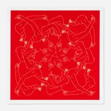 Ai Weiwei, Middle Finger in Red, 2023, screenprint in colors