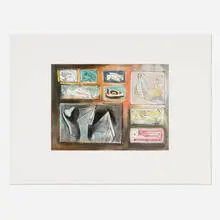 Sculptural Ideas 2 by Henry Moore, 1980, etching, aquatint and roulette in colors on Fabriano, sold Feb 2026