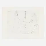 Pablo Picasso, Filles entre elles, dont une avec une fleur (from La série 156 portfolio), 1971, etching on Rives