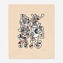 Parade nuptiale (from the Cahier de l'herne portfolio) by Jean Dubuffet, 1973, screenprint in colors on Canson, sold Feb 2026