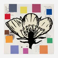 Donald Baechler, Burmese Flower #1, 1999, screenprint in colors