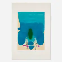 Victor Pasmore, Anxious Moment, 1986, etching and aquatint in colors with Chine-collé on Fabriano