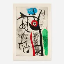 L'étranglé by Joan Miró, 1974, etching and aquatint in colors on Arches, sold Feb 2026