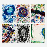 Sam Francis, Michel Waldberg: Poèms dans le ciel, 1986, lithograph in colors on BFK Rives