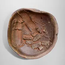 Untitled (Plate) by Peter Voulkos, 1995, anagama-fired Shigaraki clay with gouges and fingerprints, sold Feb 2026