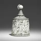 Edward Eberle, Millstone covered vessel, 2001, porcelain, terra sigillata and sgrafitto decoration