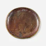 Ken Ferguson, Wall-hanging charger with hare, 1983, salt-fired stoneware