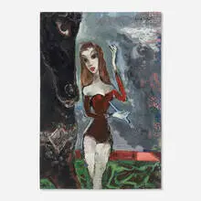 Equestrienne by Lester O. Schwartz, c. 1945, encaustic, sold Oct 2024