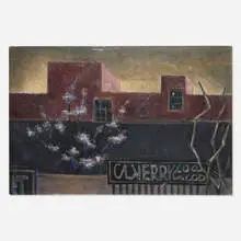 Morris Davidson, Spring Shrub, 1948, oil and pastel on canvas