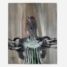 Hsia Yan, AH-12, 1960, oil on fabric